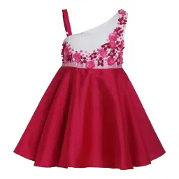 A Little Fable Kids Dark Pink Embellished Dress-image-44
