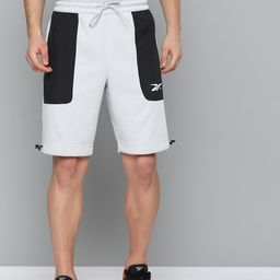 Reebok Men Grey & Black Colourblocked Slim Fit MYT Sports Shorts-image-51