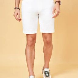Byford by Pantaloons White Cotton Slim Fit Shorts-image-11