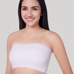 PLUMBURY Full Coverage Removable Padding Non-Wired Rapid-Dry Regular Bandeau Bra image 2