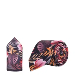 Tossido Multicolor Floral Tie with Pocket Square-37