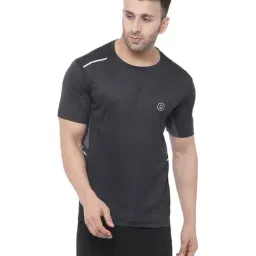 Chkokko Black Regular Fit Sports T-Shirt-picture-17