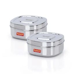 Sumeet Silver Stainless Steel 2 Piece Container-28