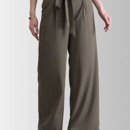 FableStreet Dusky Brown Parallel Trousers-image-37