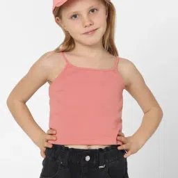 KIDS ONLY Coral Solid Crop Top-image-64