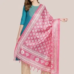 Dupatta Bazaar Baby Pink Printed Dupatta-image-60