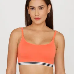 Zivame Orange Full Coverage Non-Padded Double Layered Bralette-picture-26