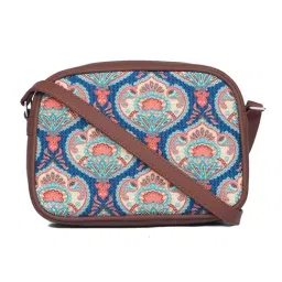 ZOUK Blue Printed Small Cross Body Bag-29
