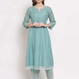 DART STUDIO Blue Embroidered Straight Kurta-54