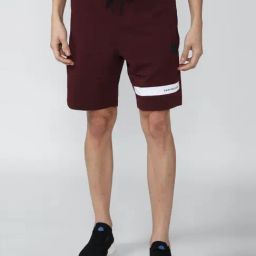 Van Heusen Maroon Cotton Regular Fit Striped Shorts-image-6