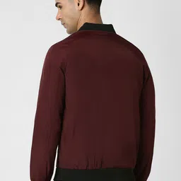 V Dot Men Solid Mock Collar Open Front Jacket image 4