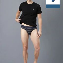 Force NXT Black & Blue Cotton Regular Fit Striped Briefs - Pack Of 2-picture-24