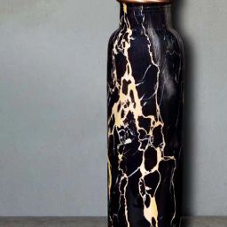 Allo Black Natural Marble Copper Leakproof Water Bottle (1 L)-12