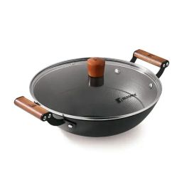 Bergner Odin Black Cast Iron Kadhai with Glass Lid (3.3 L)-2