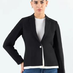 Powersutra Black Plain Blazer-image-27