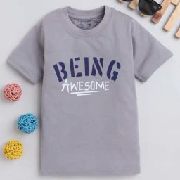 Fourfolds Unisex Grey Printed T-Shirt-picture-42