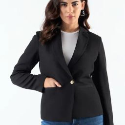Powersutra Black Plain Blazer-picture-41