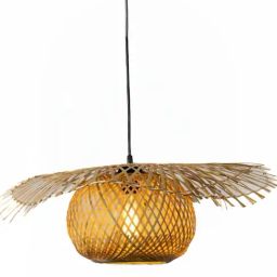 Whispering Homes Spiderweb Globe Bamboo Hanging Lamp-9