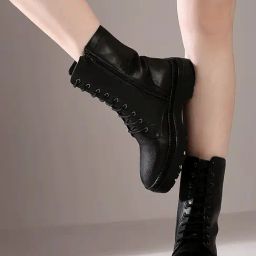 Inc.5 Women's Black Derby Boots-image-20