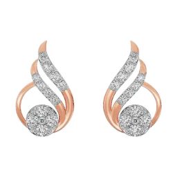 Emori 14k Rose Gold & Diamond Fern Stud Earrings-image-43