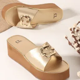 Carlton London Women's Gold Casual Sandals-picture-10