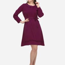 Prettify Purple Regular Fit A Line Dress-picture-29