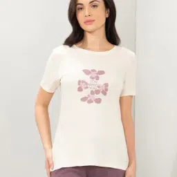 Amante Off White Relaxed Fit Graphic T-Shirt-picture-18