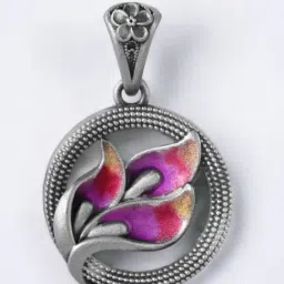 Rihi by P.C. Chandra Jewellers 92.5 Sterling Silver Meenakari Flower Bloom Pendant for Women & Girls-image-66