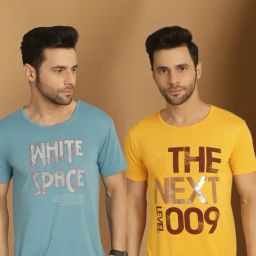 Vimal Jonney Blue & Yellow Regular Fit Printed T-Shirt-image-41