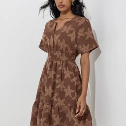 LOV by Westside Brown Floral Design A-Line Dress-picture-12