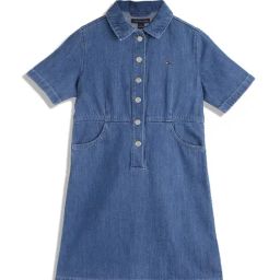TOMMY HILFIGER Girls Blue Solid Dress-picture-3