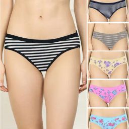 AROUSY Pink & Blue Floral Print Hipster Panties - Pack Of 6-image-41