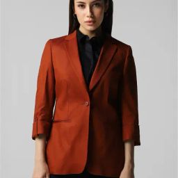 Van Heusen Red Cotton Regular Fit Blazer-image-19