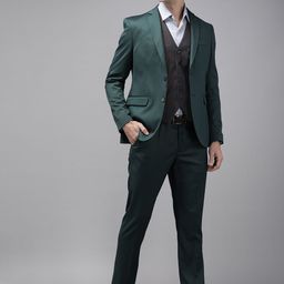 Arrow Men Green Single-Breasted Tailored Fit Formal Suit-image-6