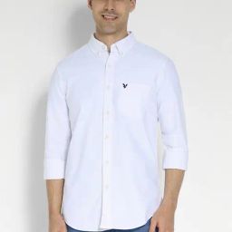 American Eagle Outfitters White Slim Fit Shirt-image-78