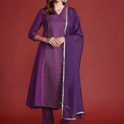 all about you Panelled Gotta Patti Thread-Work Kurta with Trousers & Dupatta-picture-39