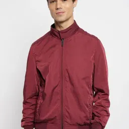 Duke Wine & Black Slim Fit Reversible Jacket-image-10