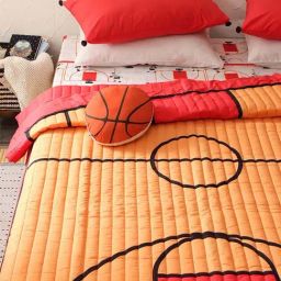 House This The Springfield Court Orange & Red Cotton 180 TC Dohar Cover-image-82