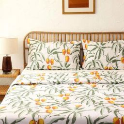 House This Amra White & Rust Cotton Dohar Cover-image-34