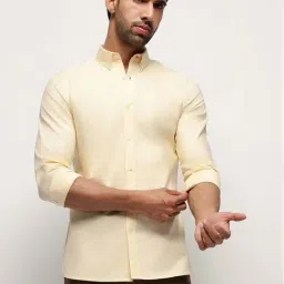 Subtract Yellow Cotton Slim Fit Shirt-picture-13