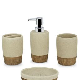 Freelance Gold Polyresin Set of 4 Bathroom Accessories-image-17