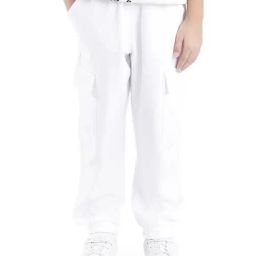 Rare Ones Boys White Cotton Blend Solid Trackpants-image-61
