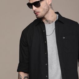 WROGN Self Design Slim Fit Pure Cotton Casual Shirt-image-20