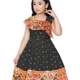 BAESD Girls Ethnic Motifs Printed Fit & Flare Dress-20