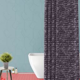 ArtzFolio Black Printed Waterproof Shower Curtain-12