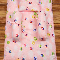 Mittenbooty Baby Bolster Bed Set Owl Print-Pink-image-55