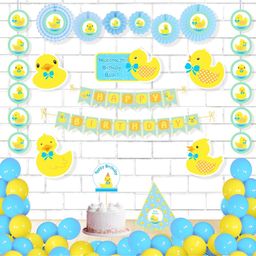 Untumble Duck Theme Birthday Decoration Paper Fan Kit - Pack of 56-image-90
