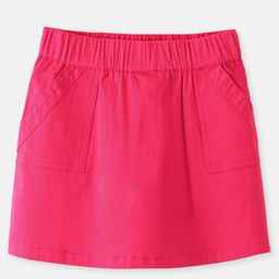 Bonfino Cotton Woven Skirt Solid Colour - Pink-image-13