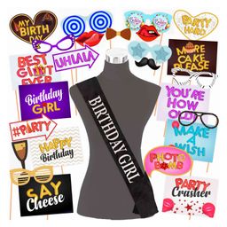Wobbox Happy Birthday Props Happy Birthday Sash Happy Birthday Decoration Items Pink -Pack Of 27-picture-24