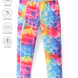 Pine Active Knit Full Length Super Stretch Leggings With Abstract Print - Multicolor-picture-14